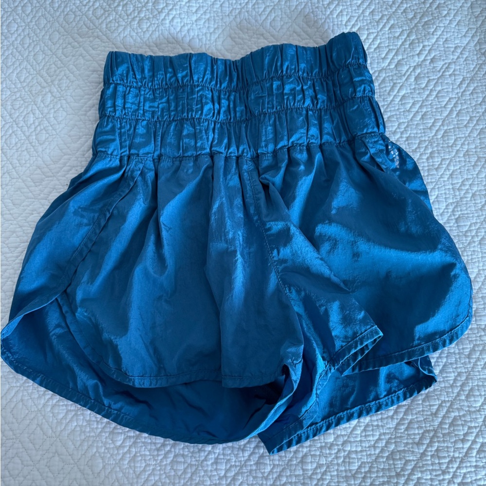 Free People Movement Blue High-Waisted Shorts